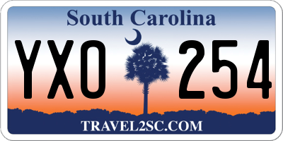 SC license plate YXO254