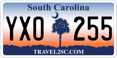 SC license plate YXO255