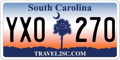 SC license plate YXO270