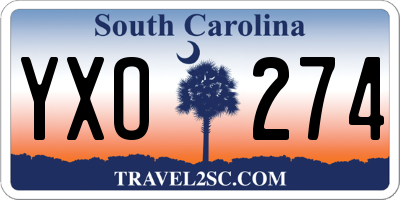 SC license plate YXO274