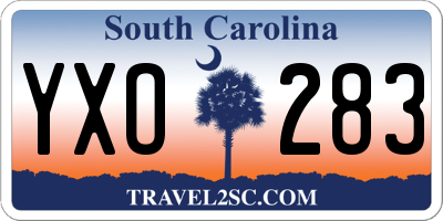 SC license plate YXO283