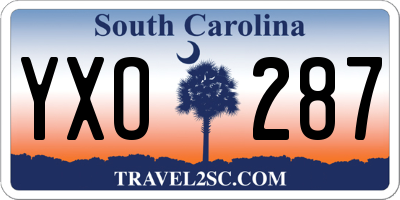SC license plate YXO287