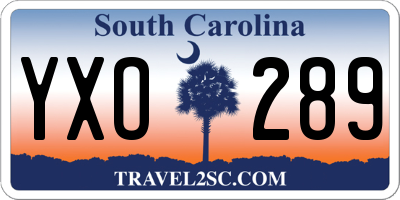 SC license plate YXO289