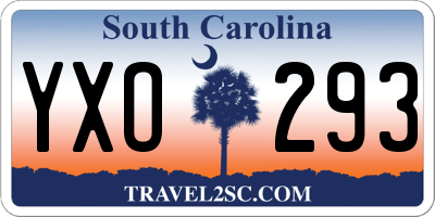 SC license plate YXO293