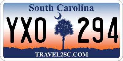 SC license plate YXO294