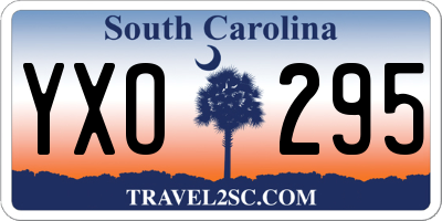 SC license plate YXO295