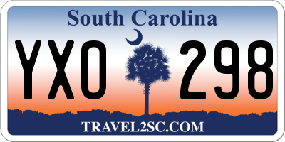 SC license plate YXO298
