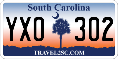 SC license plate YXO302