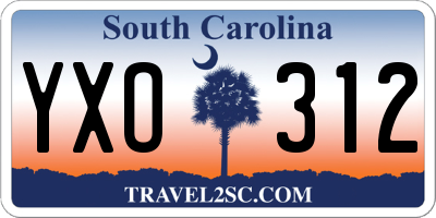 SC license plate YXO312