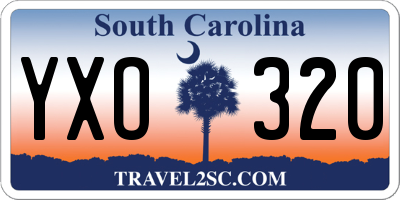 SC license plate YXO320