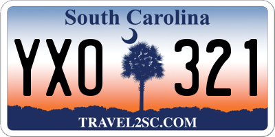 SC license plate YXO321