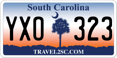 SC license plate YXO323