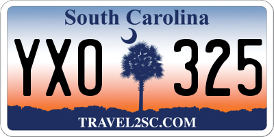 SC license plate YXO325