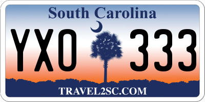 SC license plate YXO333