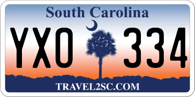 SC license plate YXO334