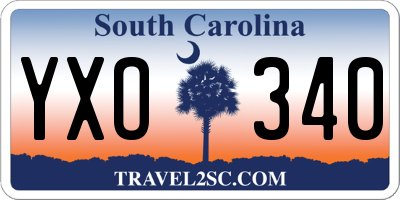 SC license plate YXO340