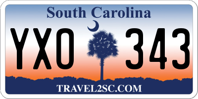 SC license plate YXO343