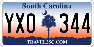 SC license plate YXO344