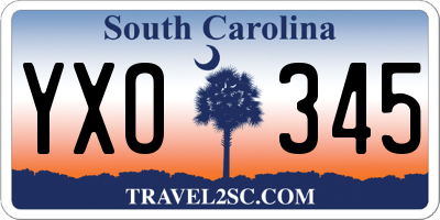 SC license plate YXO345
