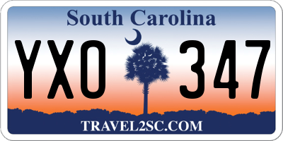SC license plate YXO347
