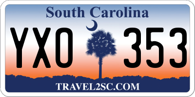 SC license plate YXO353