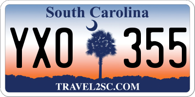 SC license plate YXO355