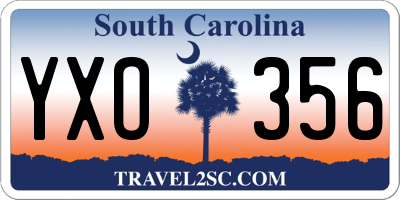 SC license plate YXO356