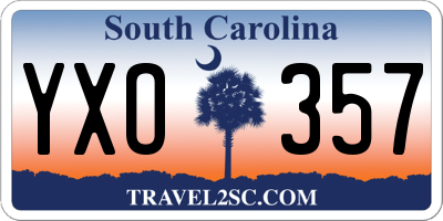 SC license plate YXO357