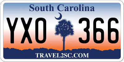 SC license plate YXO366