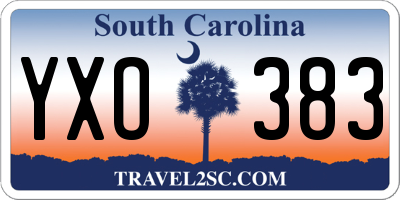 SC license plate YXO383