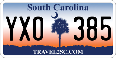 SC license plate YXO385