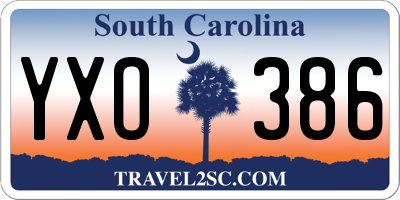 SC license plate YXO386