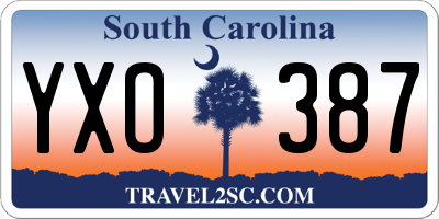 SC license plate YXO387