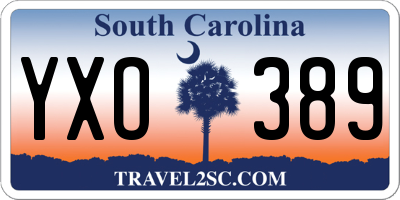 SC license plate YXO389