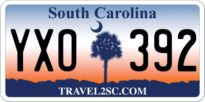 SC license plate YXO392