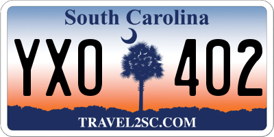 SC license plate YXO402