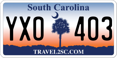 SC license plate YXO403