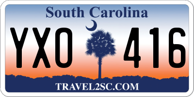 SC license plate YXO416