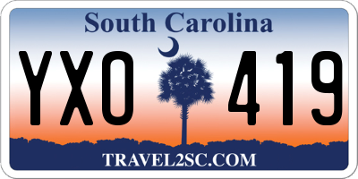 SC license plate YXO419