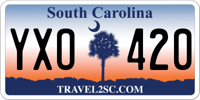 SC license plate YXO420