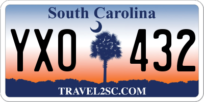 SC license plate YXO432