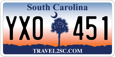 SC license plate YXO451