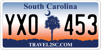 SC license plate YXO453