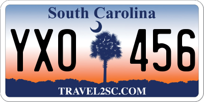 SC license plate YXO456