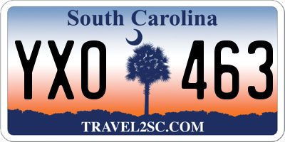 SC license plate YXO463