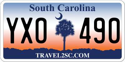 SC license plate YXO490