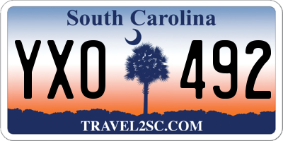 SC license plate YXO492