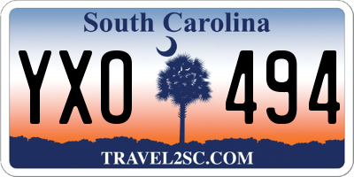 SC license plate YXO494