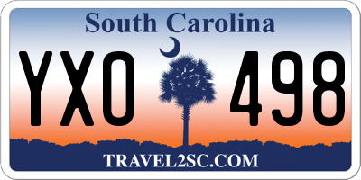 SC license plate YXO498