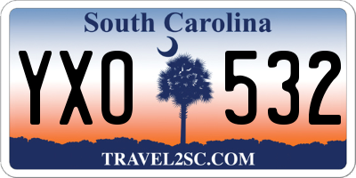 SC license plate YXO532